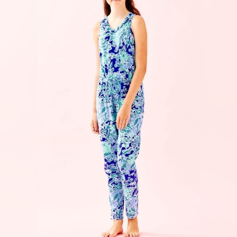 Lilly Pulitzer Girls Vala Jumpsuit Koalafications Size Large 10-12